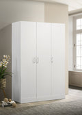 Declan 3-Door Wardrobe Cabinet Armoire in White