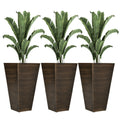 Outsunny 28" Tall Outdoor Planters - Set of 3 Large Tapered Planters
