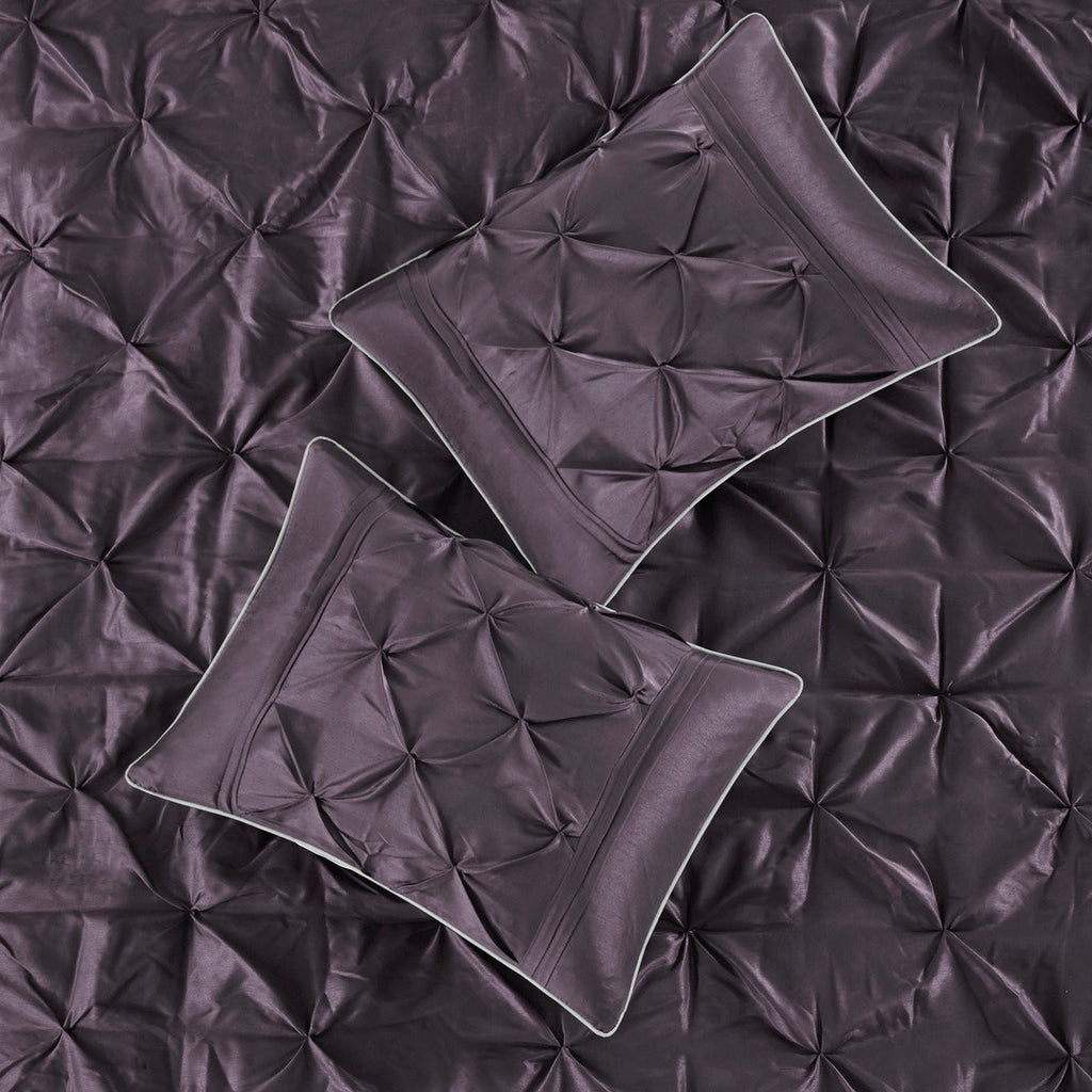 7 Piece Tufted Comforter Set Plum Full