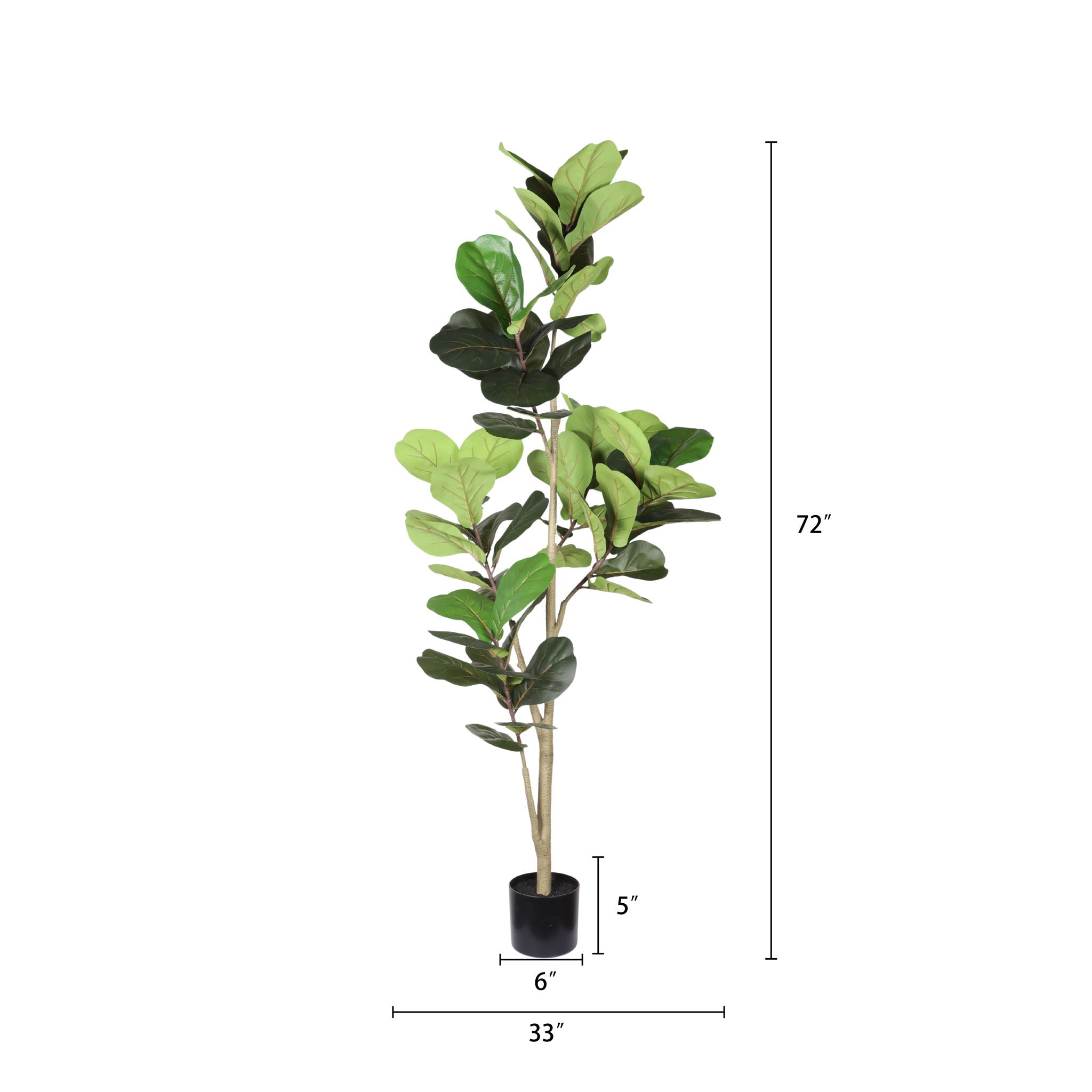 6Ft Real Touch Fake Fiddle Leaf Fig Tree In Pot