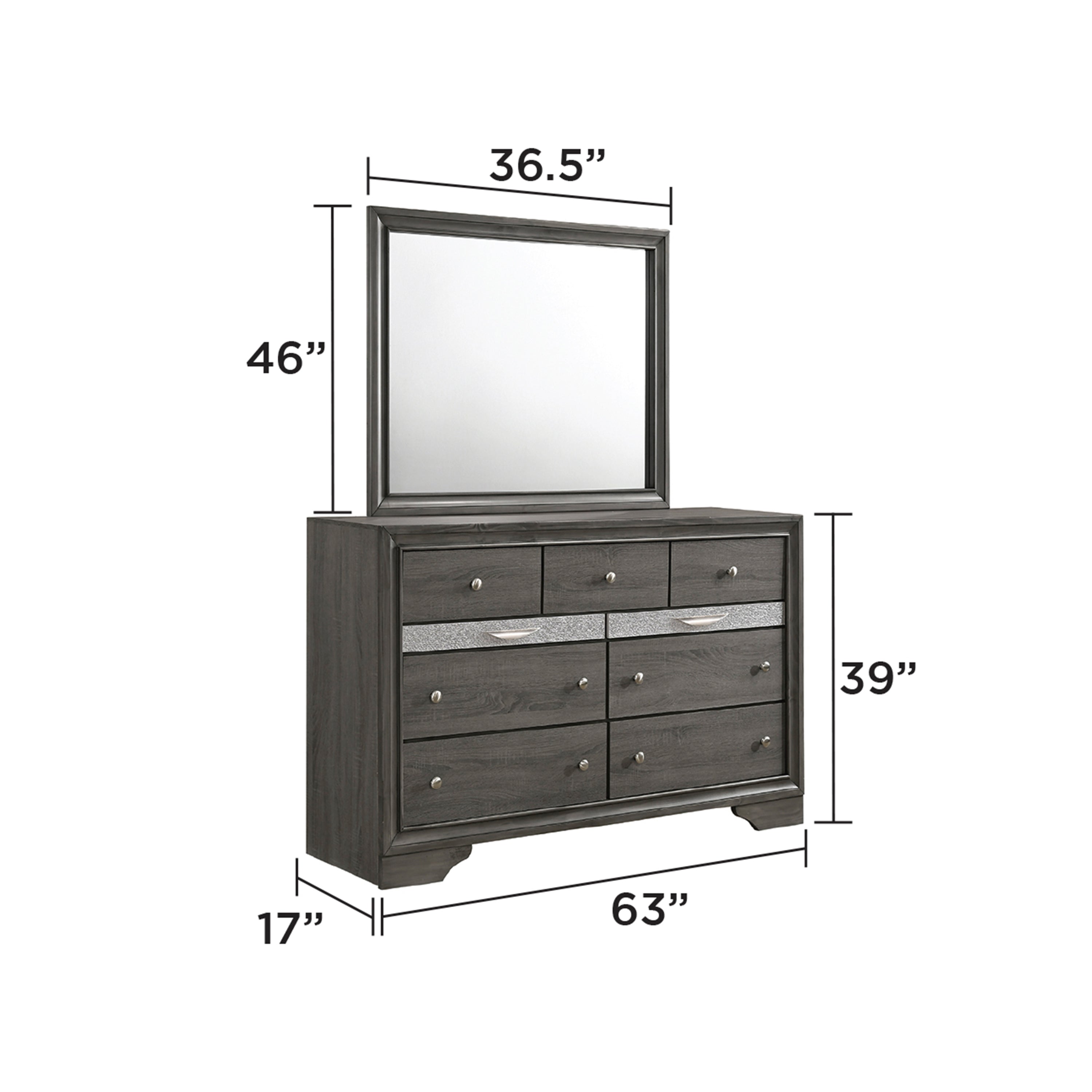 Traditional Queen 5 Piece Storage Bedroom Set in Gray Wood