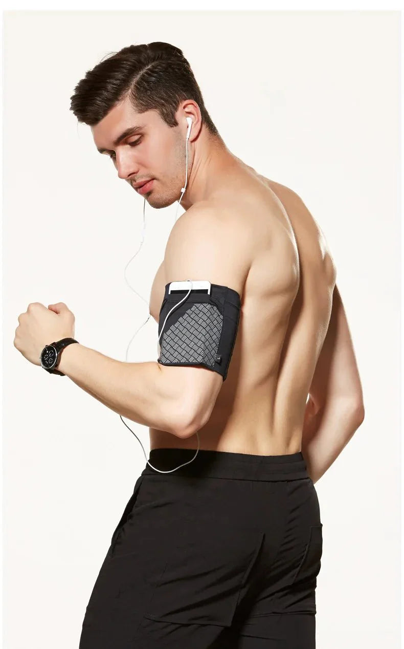 Elastic Running Arm Bag | Anti-Slip Fitness Armband with Earphone Hole and Key Pocket