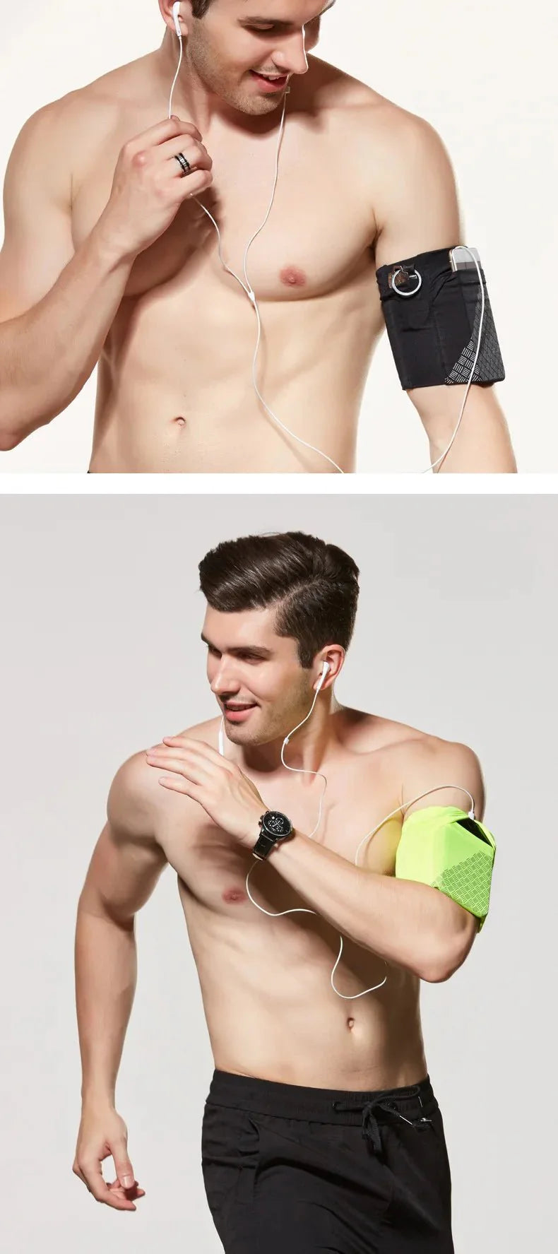 Elastic Running Arm Bag | Anti-Slip Fitness Armband with Earphone Hole and Key Pocket