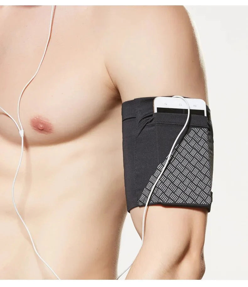 Elastic Running Arm Bag | Anti-Slip Fitness Armband with Earphone Hole and Key Pocket