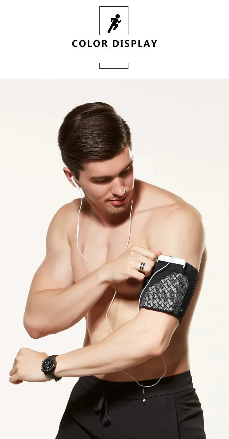 Elastic Running Arm Bag | Anti-Slip Fitness Armband with Earphone Hole and Key Pocket
