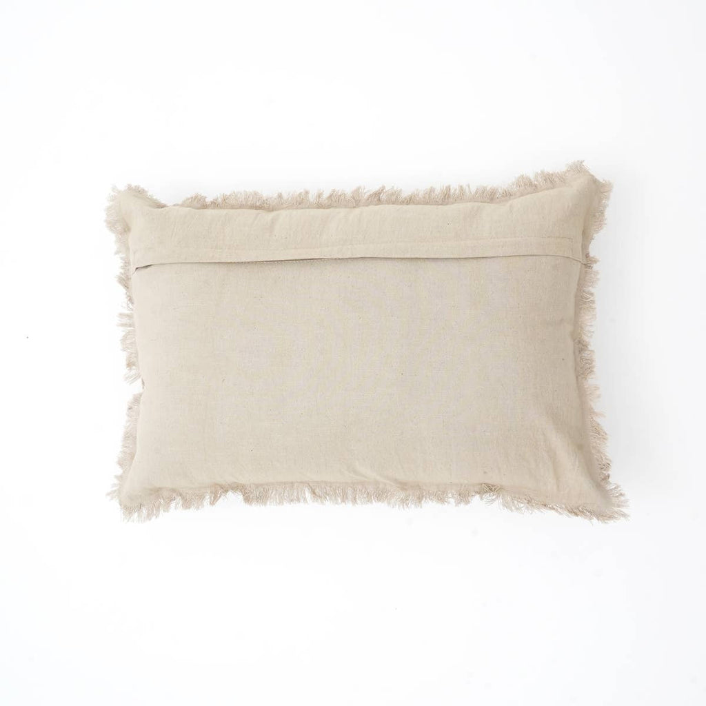 Linen Printed Lumber Throw Pillow 16x24 Brown & Green