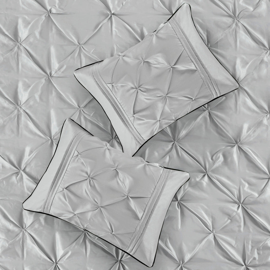 7 Piece Tufted Comforter Set Grey California King