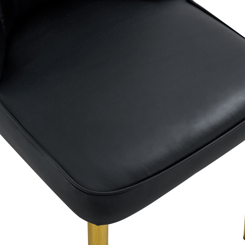 Modern Dining Chairs With Metal Legs And Simple Line Design On Backrest