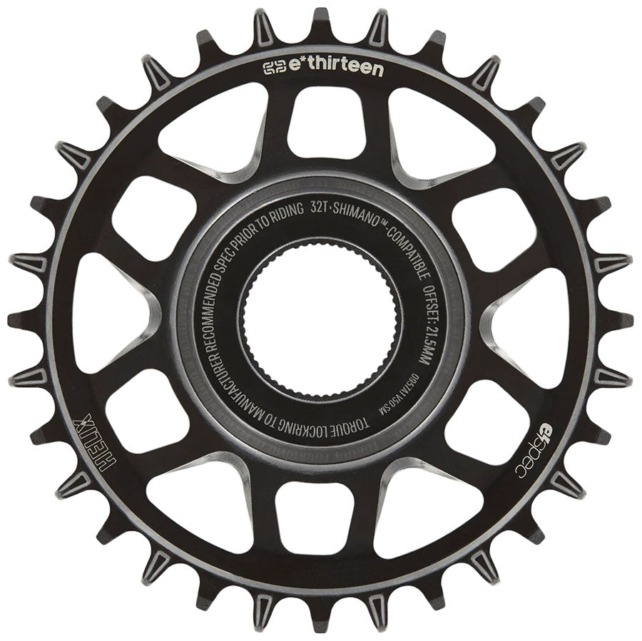e*thirteen Helix Core e*spec  Chainring 32T Shimano Direct Mount 55mm Chainline 21.5mm Offset Shimano/Sram 11/12s Compatible BLK