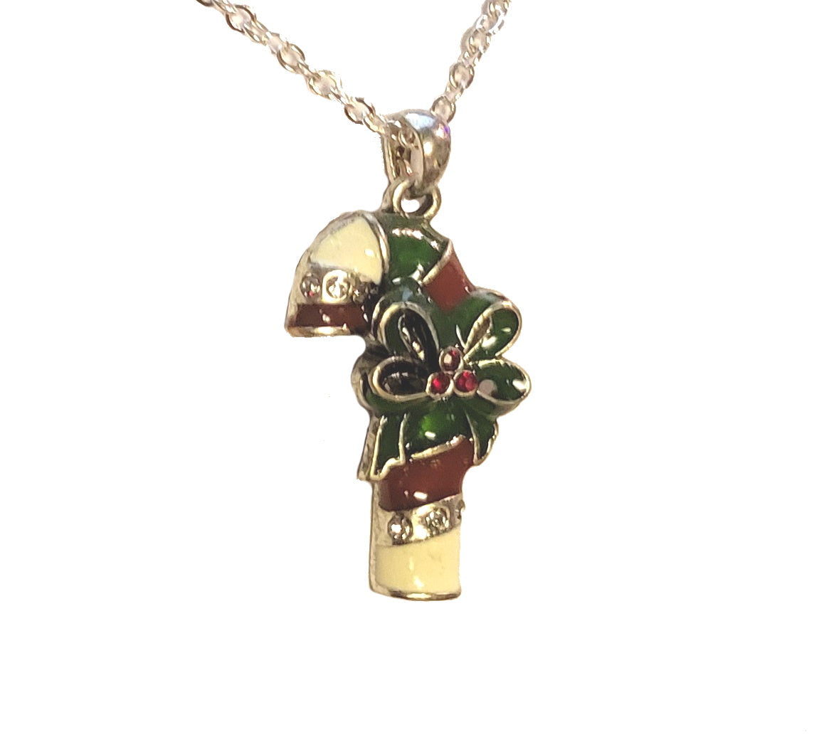 Crystal Candy Cane Necklace