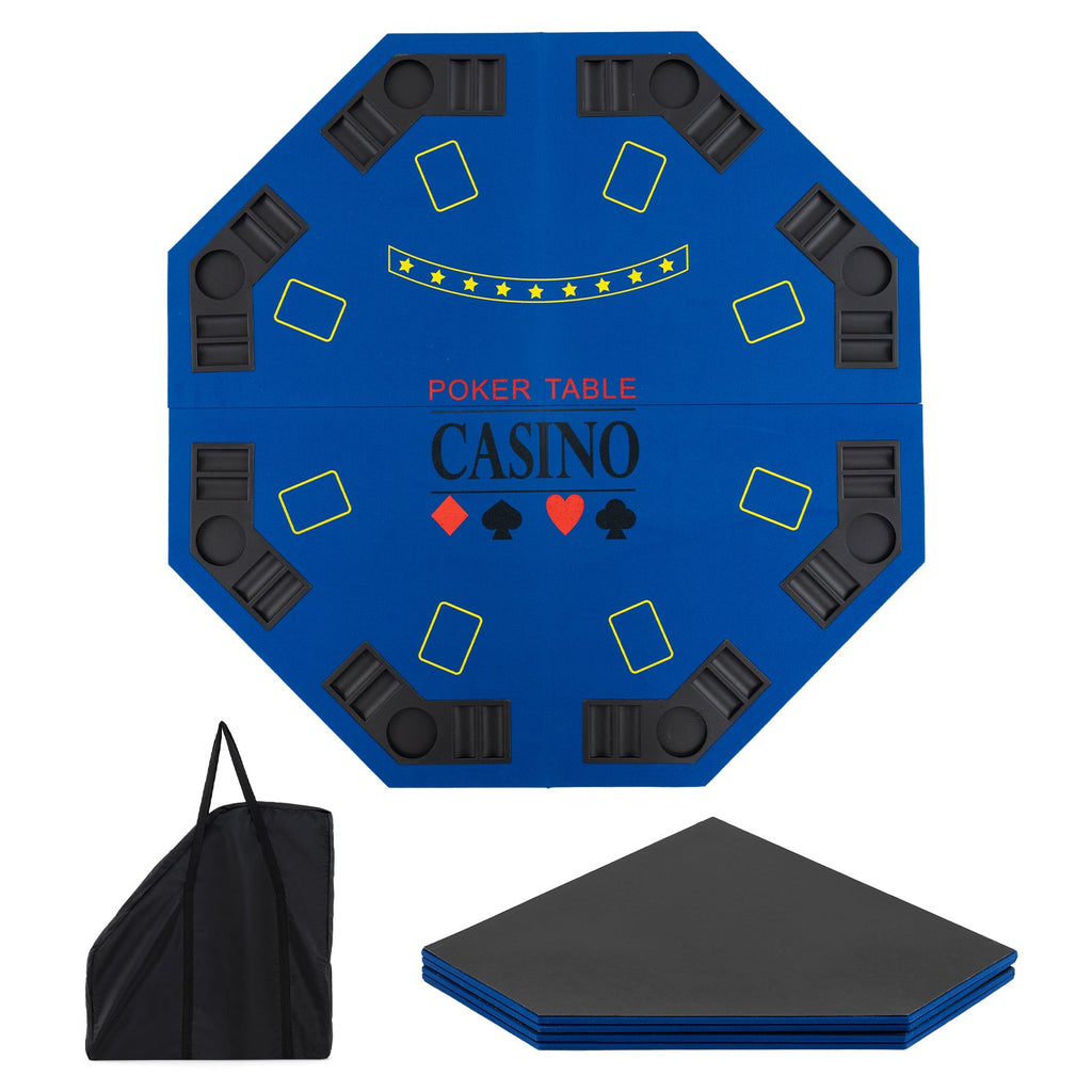 8-Player Foldable Poker Table Top with Carrying Bag