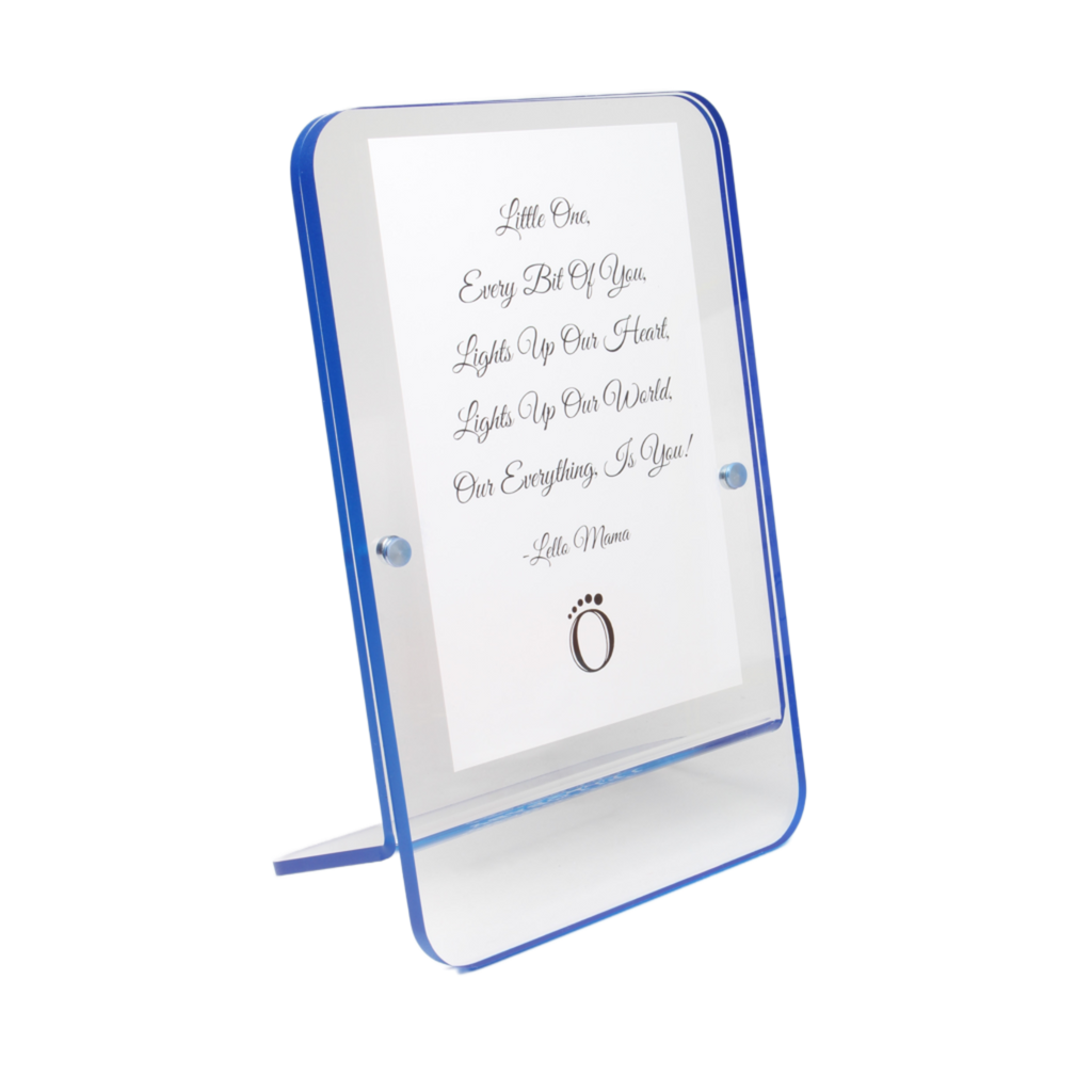 LELLOBABY™ - Acrylic Picture Frame Blue Border (For 4" x 6" Vertical Photos)