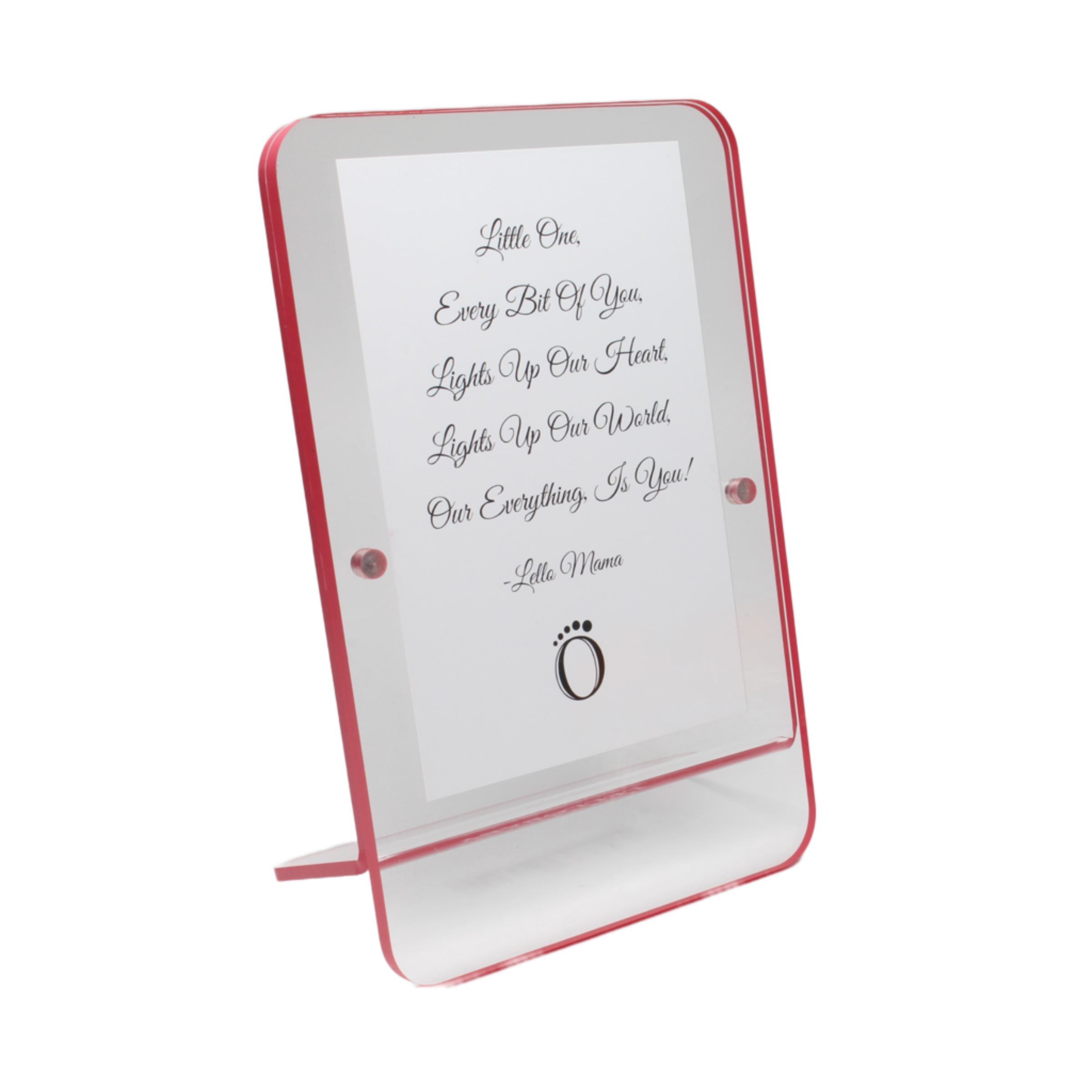 LELLOBABY™ - Acrylic Picture Frame Pink Border (For 4" x 6" Vertical Photos)