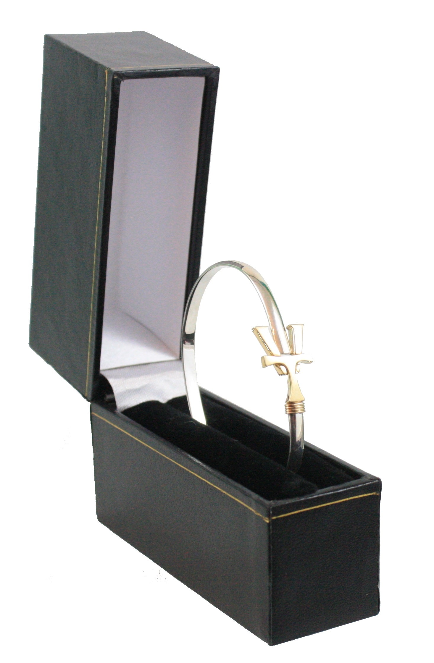 Vermont Hook Bracelet with Gold 'VT' - 4mm Band - 6 Inch