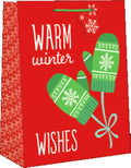 Whimsical Small Gift Bag - Warm Winter Wishes