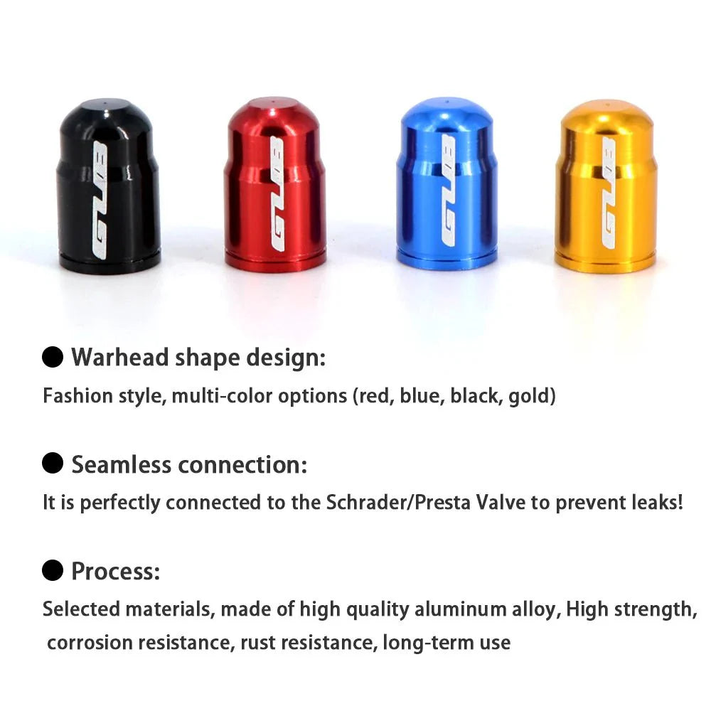 GUB Aluminum Alloy Bicycle Valve Caps | Presta & Schrader Valve Protectors
