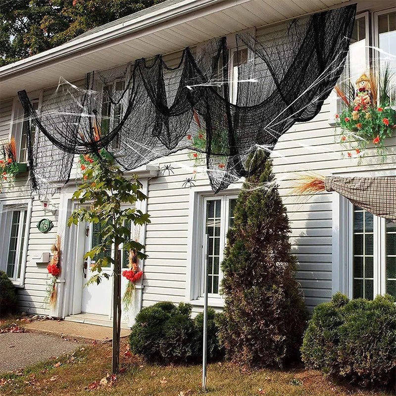 Halloween Black Gauze Cloth | Hanging Decoration for Spooky Events