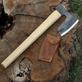 Hand-Forged Carpenter's Axe with Leather Sheath, 0.84 kg (1.85 lb)