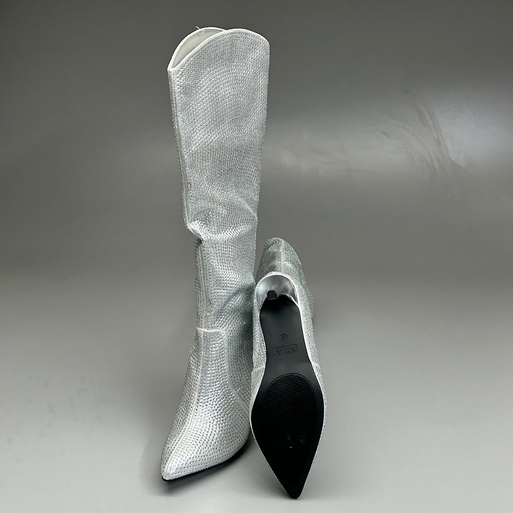 MIA Mackynzie Silver Stone Tall Heeled Boots Sz 6.5M Q100302