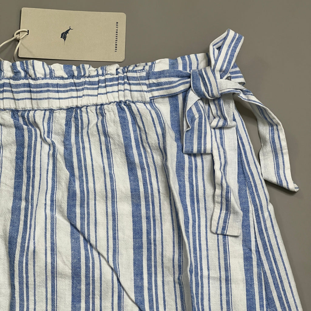 TOMMY BAHAMA Women's Shell Yea Stripe Midi Skirt Turkish Sea Size S (New)