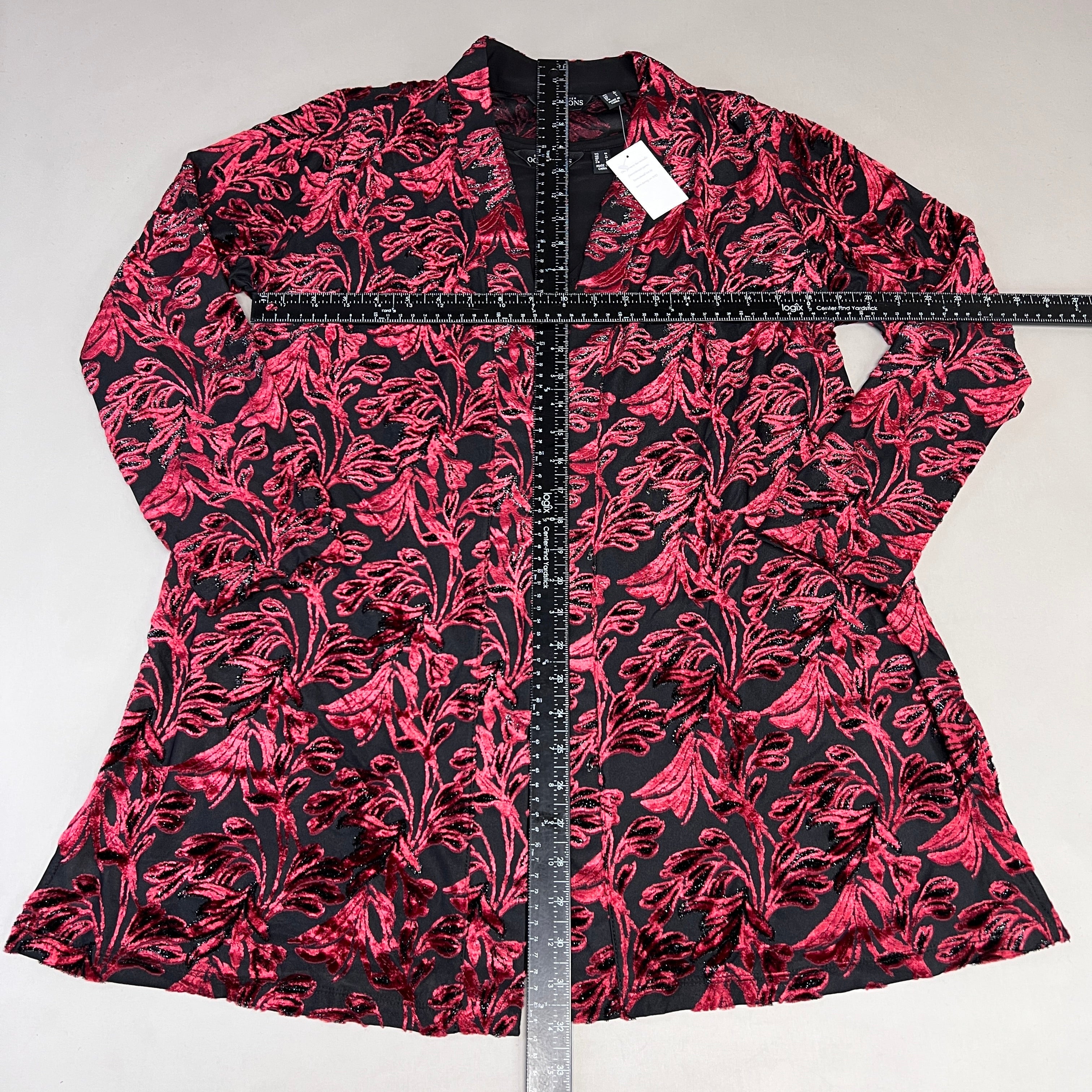 SUSAN GRAVER Knit Cardigan & Tank Set Women's Sz M Red / Black A384258E97551 (New)