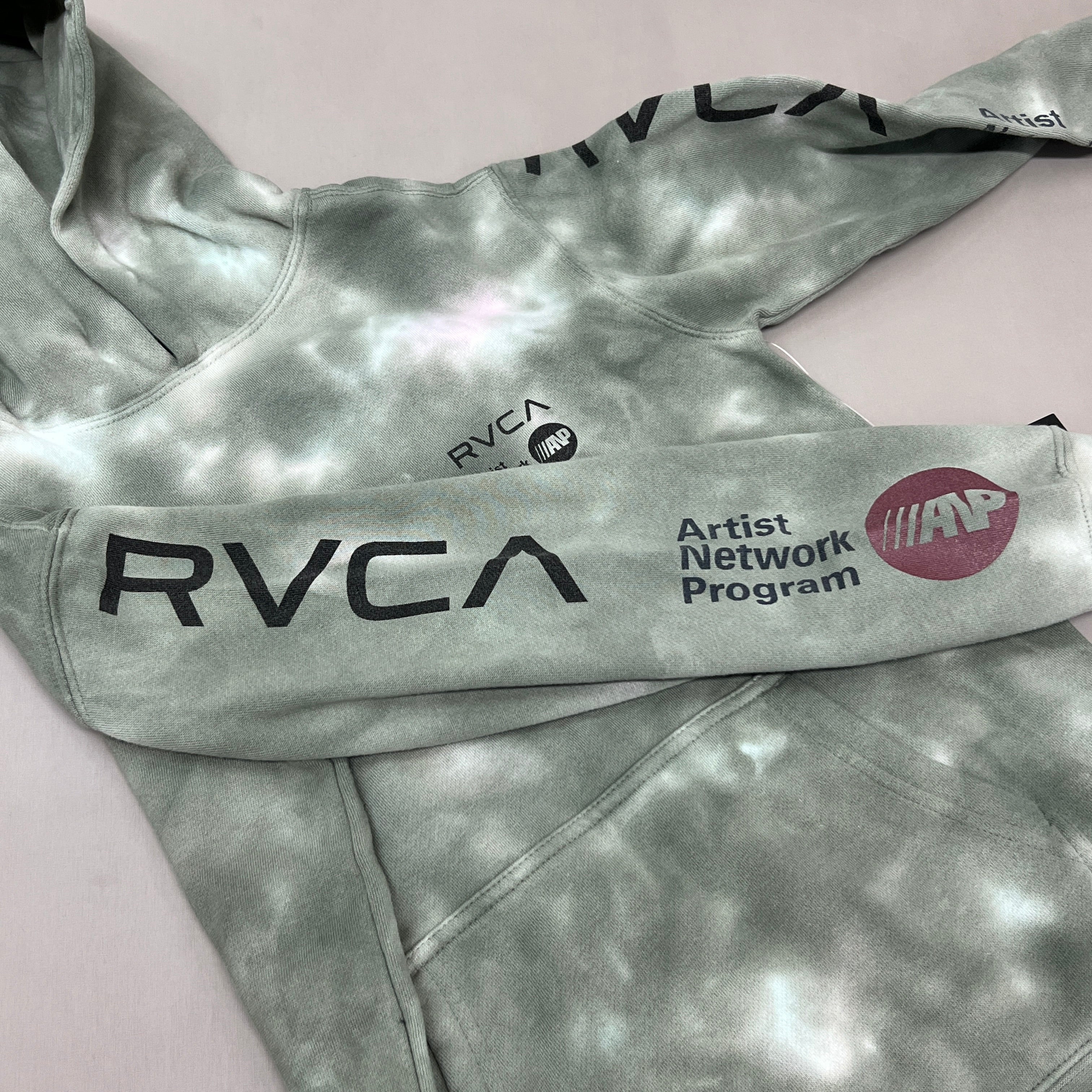 RVCA Artist Network Program Tie Dye Hoodie Youth Sz XL / 16 AVBSF00106 Green (New)