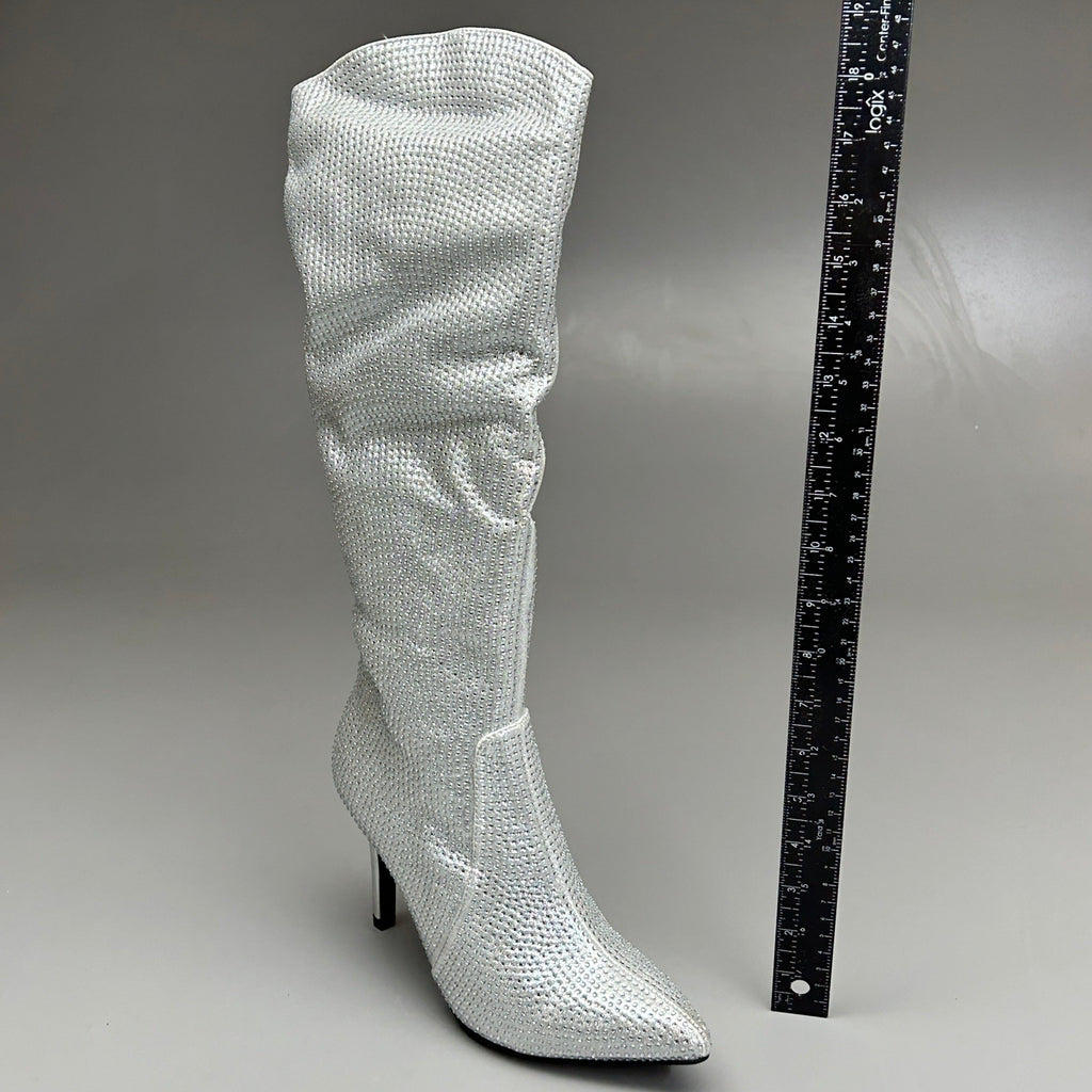 MIA Mackynzie Silver Stone Tall Heeled Boots Women's Sz 7.5M Q100302
