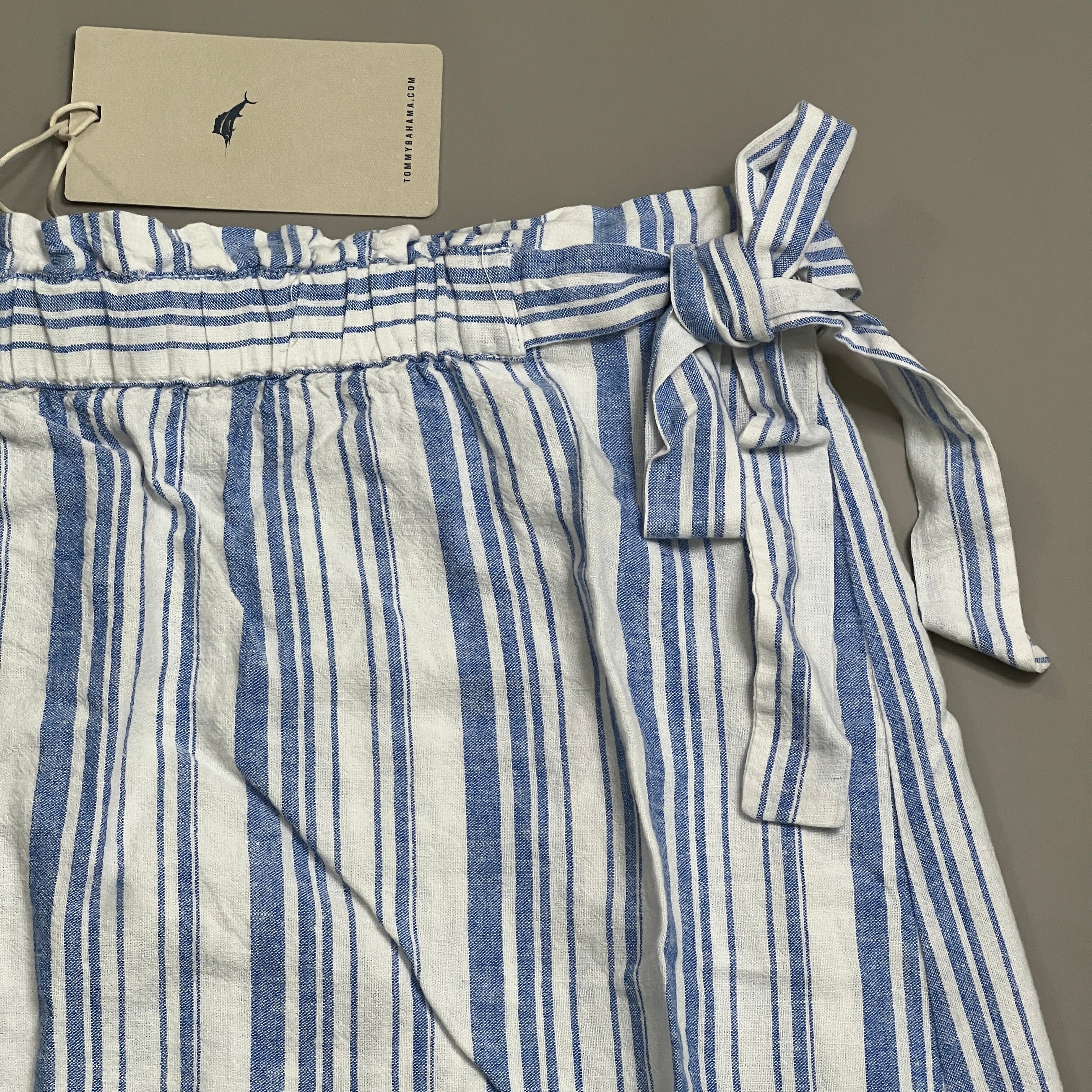 TOMMY BAHAMA Women's Shell Yea Stripe Midi Skirt Turkish Sea Size XS (New)
