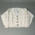 GILLI Fringed Button Up Cardigan Cream Size Large (New)