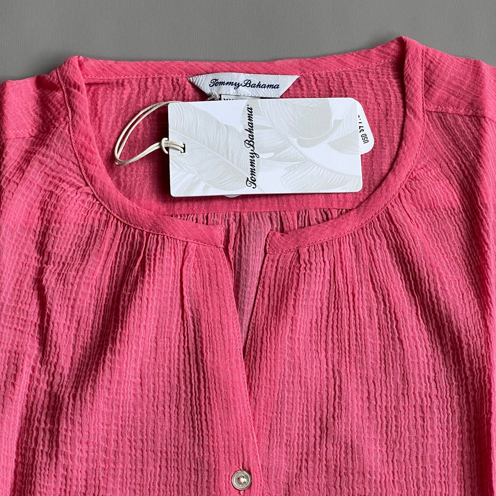 TOMMY BAHAMA Women's Lana Bay Gauze Top 3/4 Sleeve Tutti Frutti Size M (New)