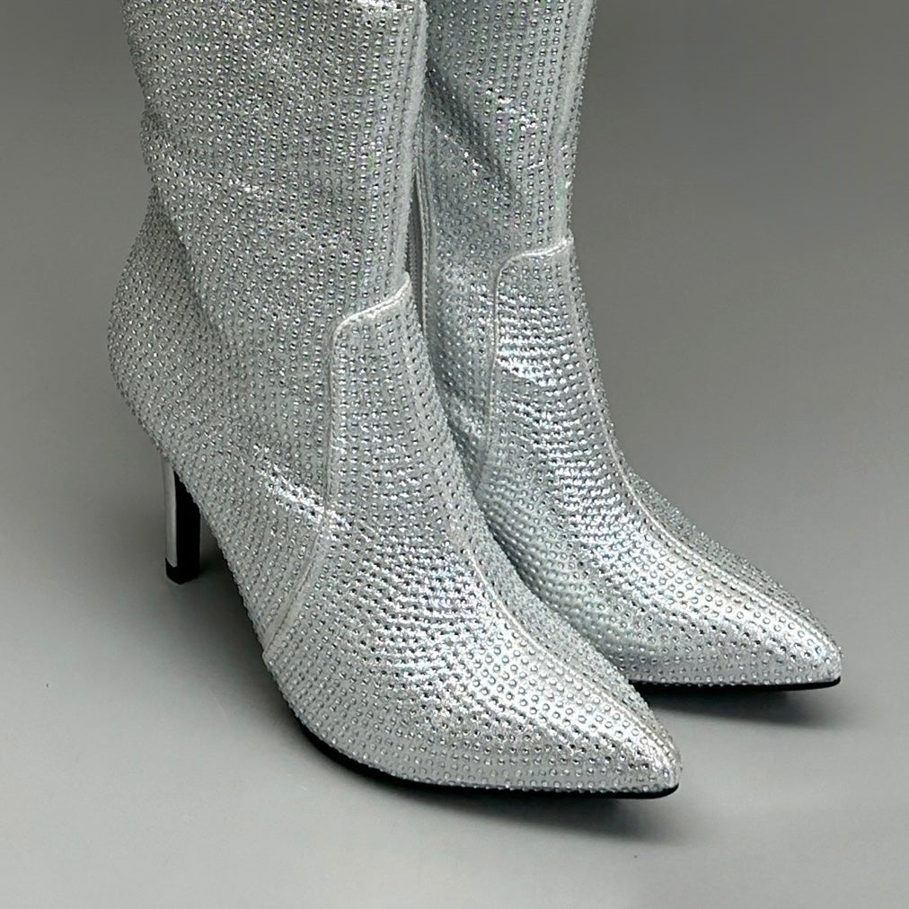 MIA Mackynzie Silver Stone Tall Heeled Boots Sz 11M Q100302