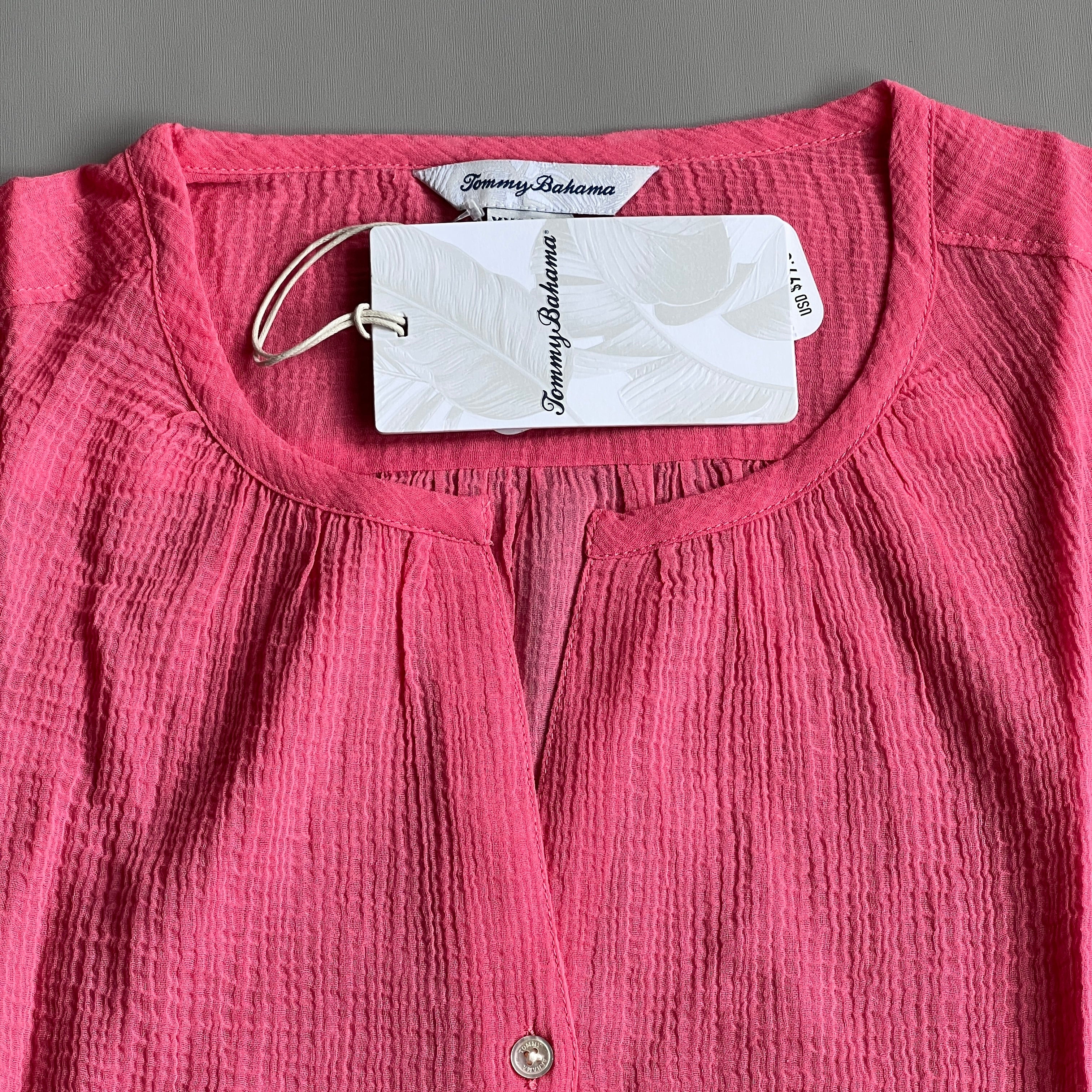 TOMMY BAHAMA Women's Lana Bay Gauze Top 3/4 Sleeve Tutti Frutti Size XS (New)