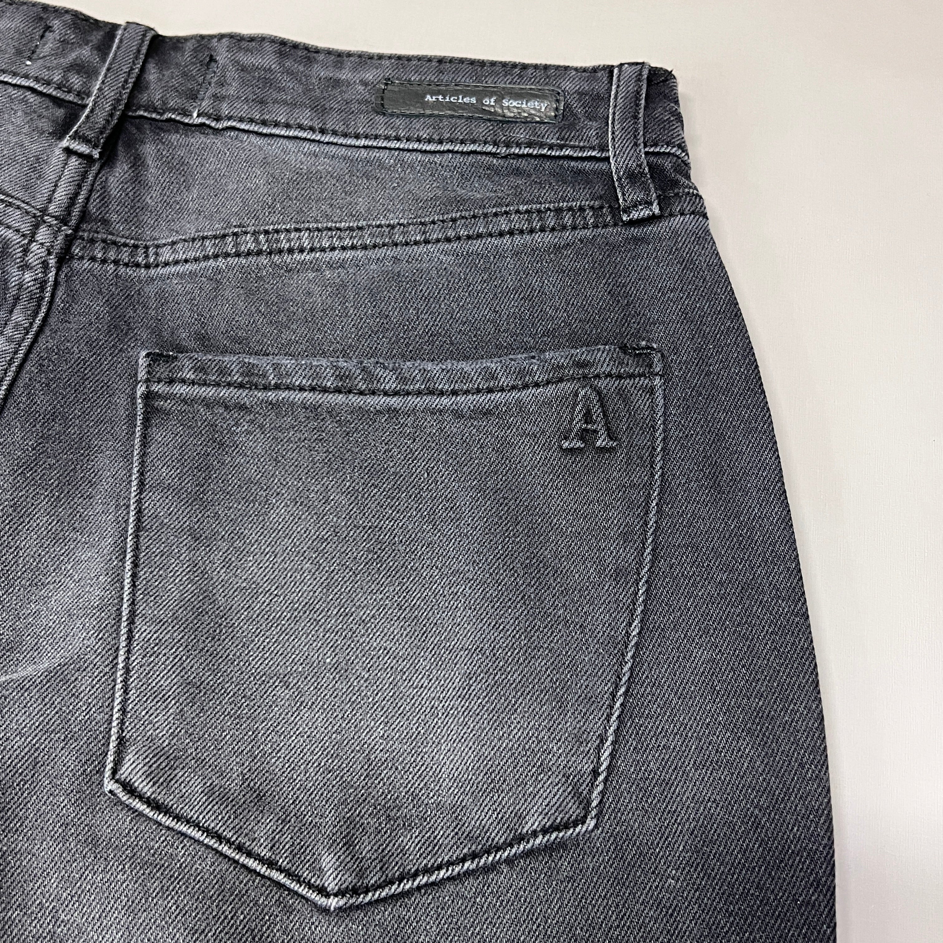 ARTICLES OF SOCIETY Kate Eleele Raw Hem Cropped Jeans Women's Sz 30 Black 4810TQB-720 (New)