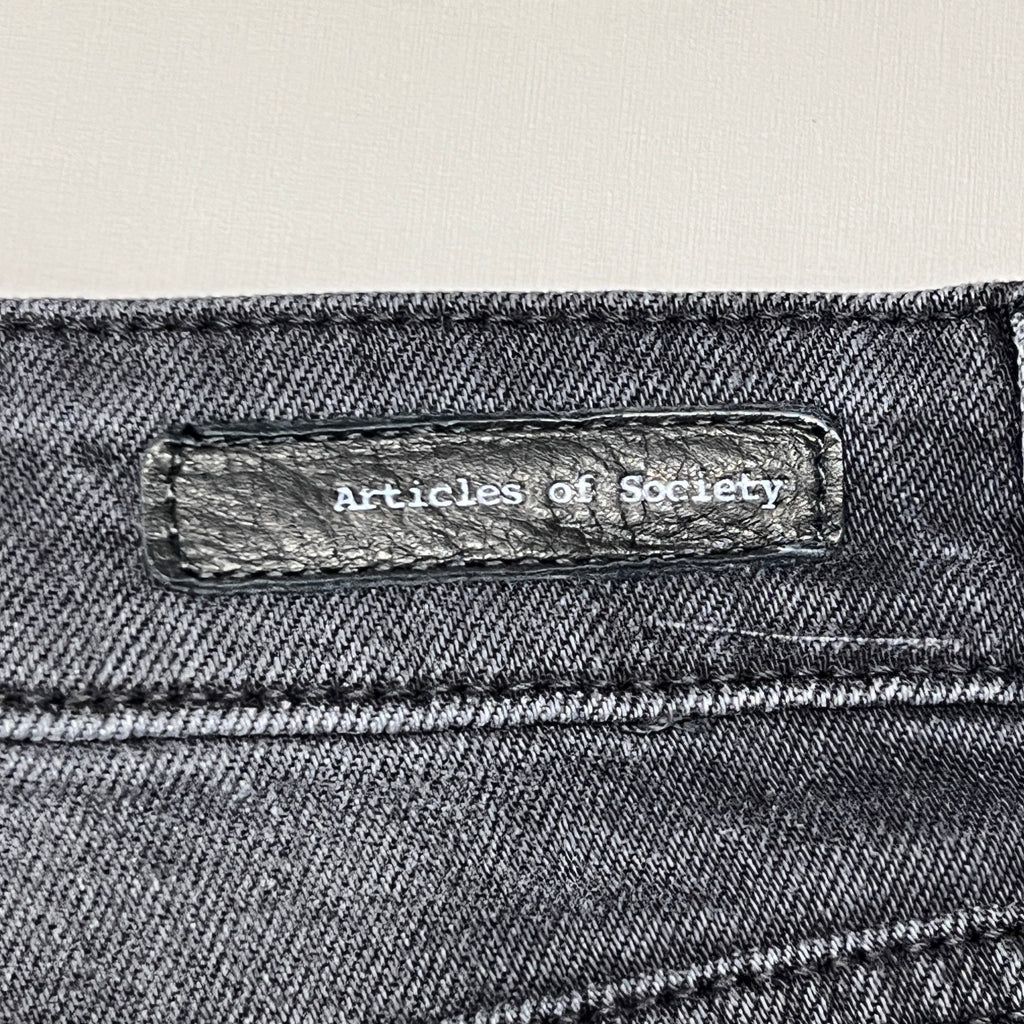 ARTICLES OF SOCIETY Kate Eleele Raw Hem Cropped Jeans Women's Sz 30 Black 4810TQB-720 (New)