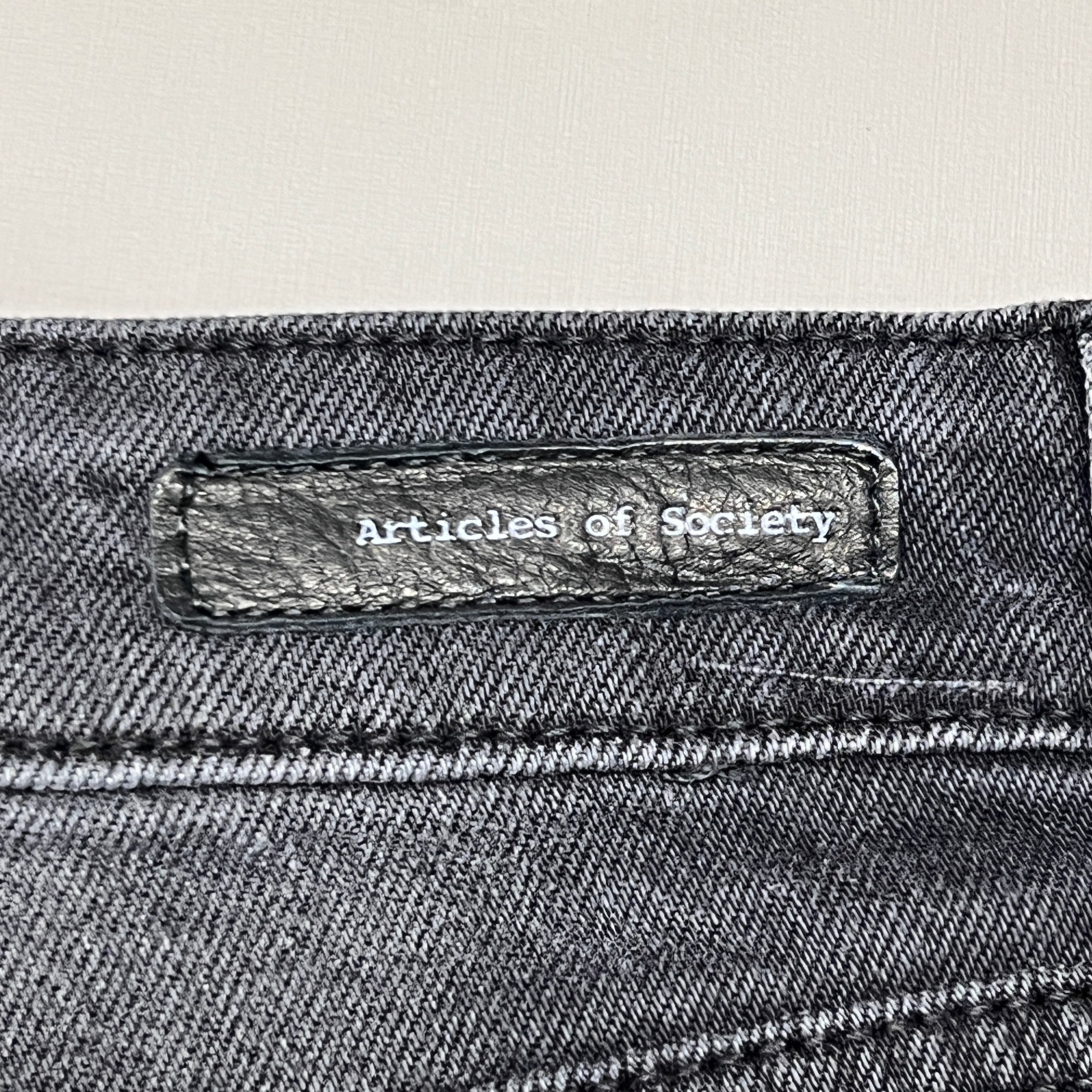 ARTICLES OF SOCIETY Kate Eleele Raw Hem Cropped Jeans Women's Sz 30 Black 4810TQB-720 (New)
