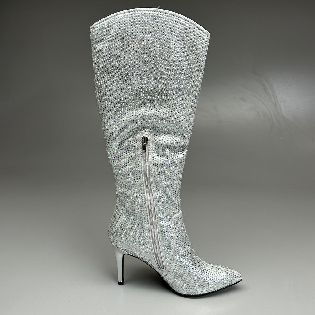 MIA Mackynzie Silver Stone Tall Heeled Boots Sz 8.5M Q100302