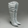 MIA Mackynzie Silver Stone Tall Heeled Boots Sz 9.5M Q100302