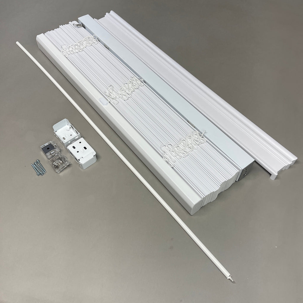 2-PACK! ILM 2" Faux Wood Blinds 28" W (27.5" actual) x 60" L White (New)