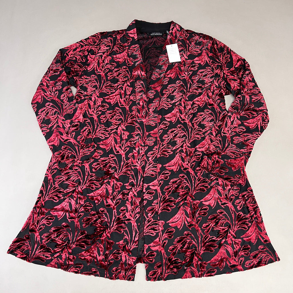 SUSAN GRAVER Knit Cardigan & Tank Set Women's Sz M Red / Black A384258E97551 (New)