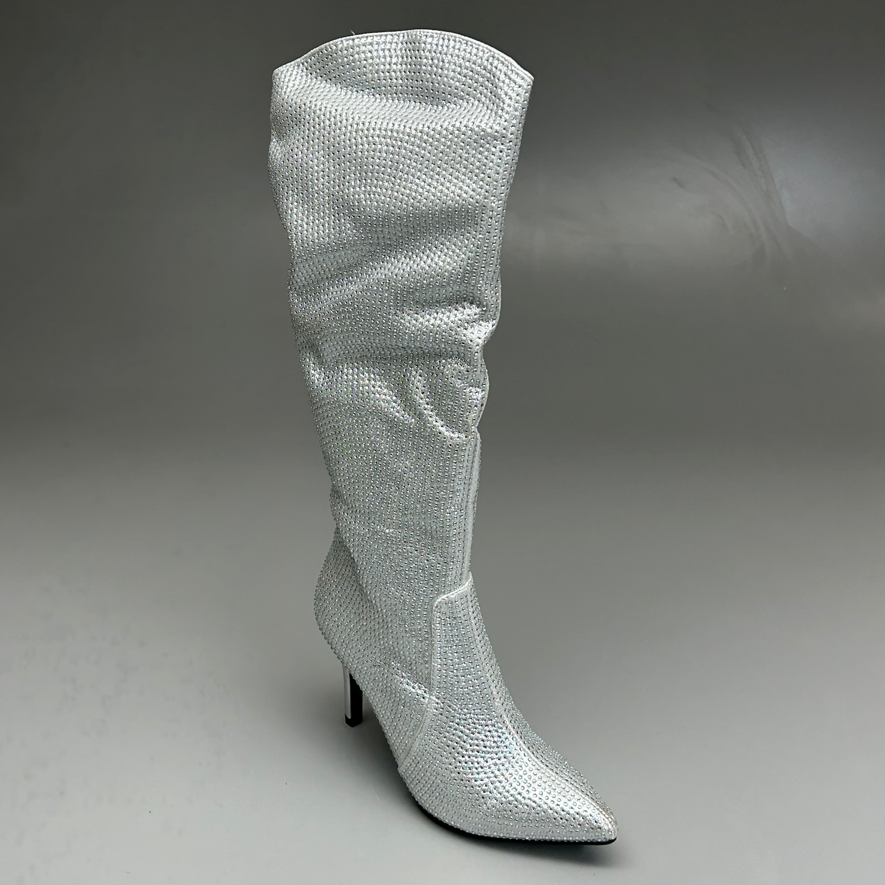MIA Mackynzie Silver Stone Tall Heeled Boots Sz 9.5M Q100302