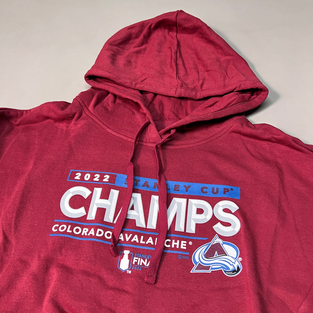 FANATICS 2022 Stanley Cup Champs Colorado Avalanche Final Hoodie Sz L Burgundy 22NHL0024 (New)
