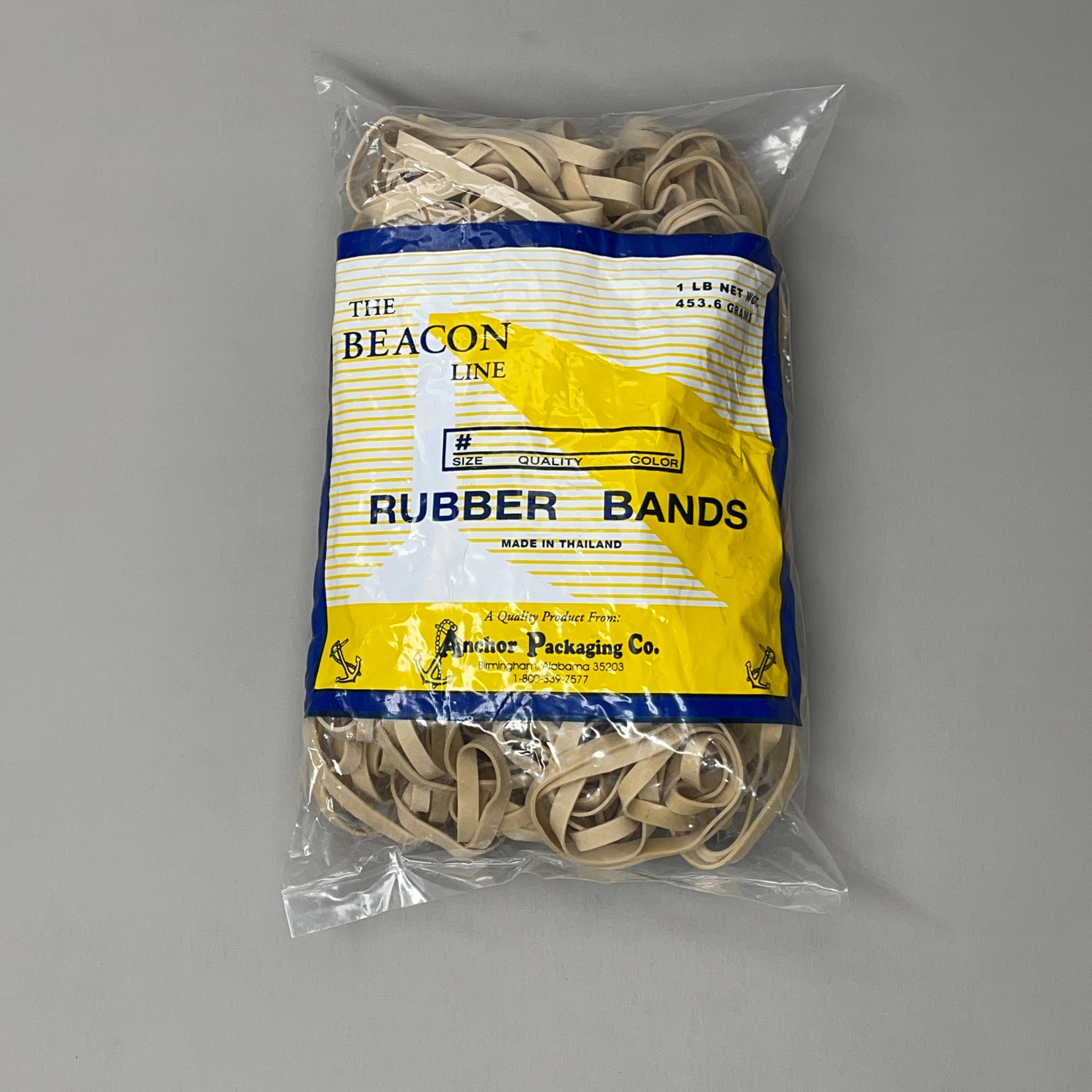 ANCHOR PACKAGING CO The Beacon Line Rubber Bands 3 lbs Total (3 x 1 lb Bags) Size 64 (New)