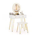 Industrial Makeup Dressing Table with 3 Lighting Modes