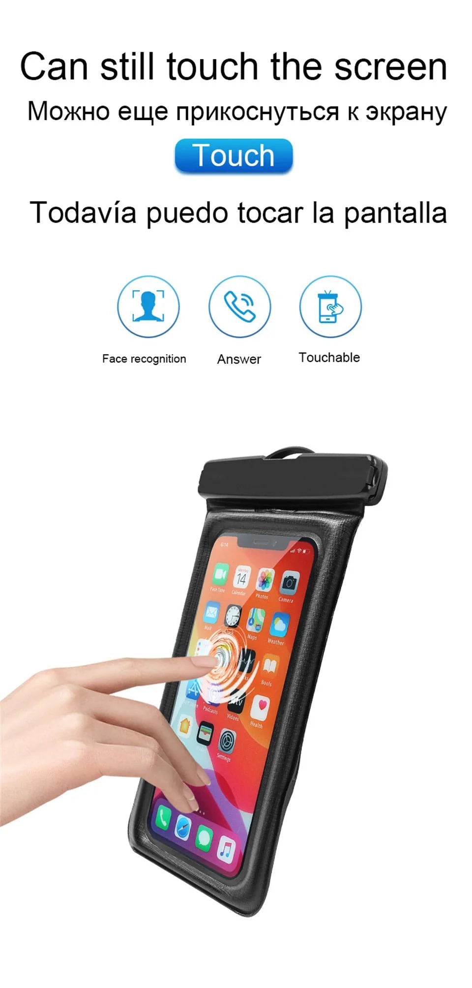 IP68 Universal Waterproof Phone Case Bag | Touch-Sensitive Pouch for iPhone, Samsung, and More