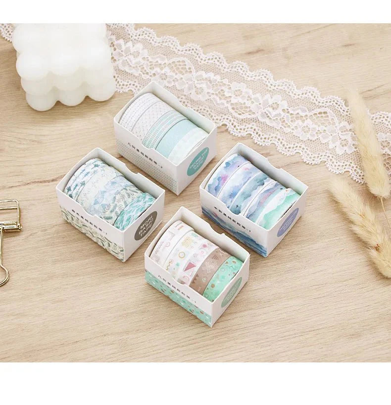Kawaii Washi Tape Set | 5 Rolls for Scrapbooking and Journaling