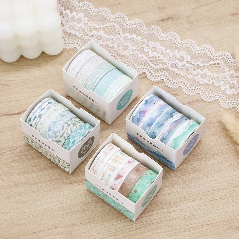 Kawaii Washi Tape Set | 5 Rolls for Scrapbooking and Journaling