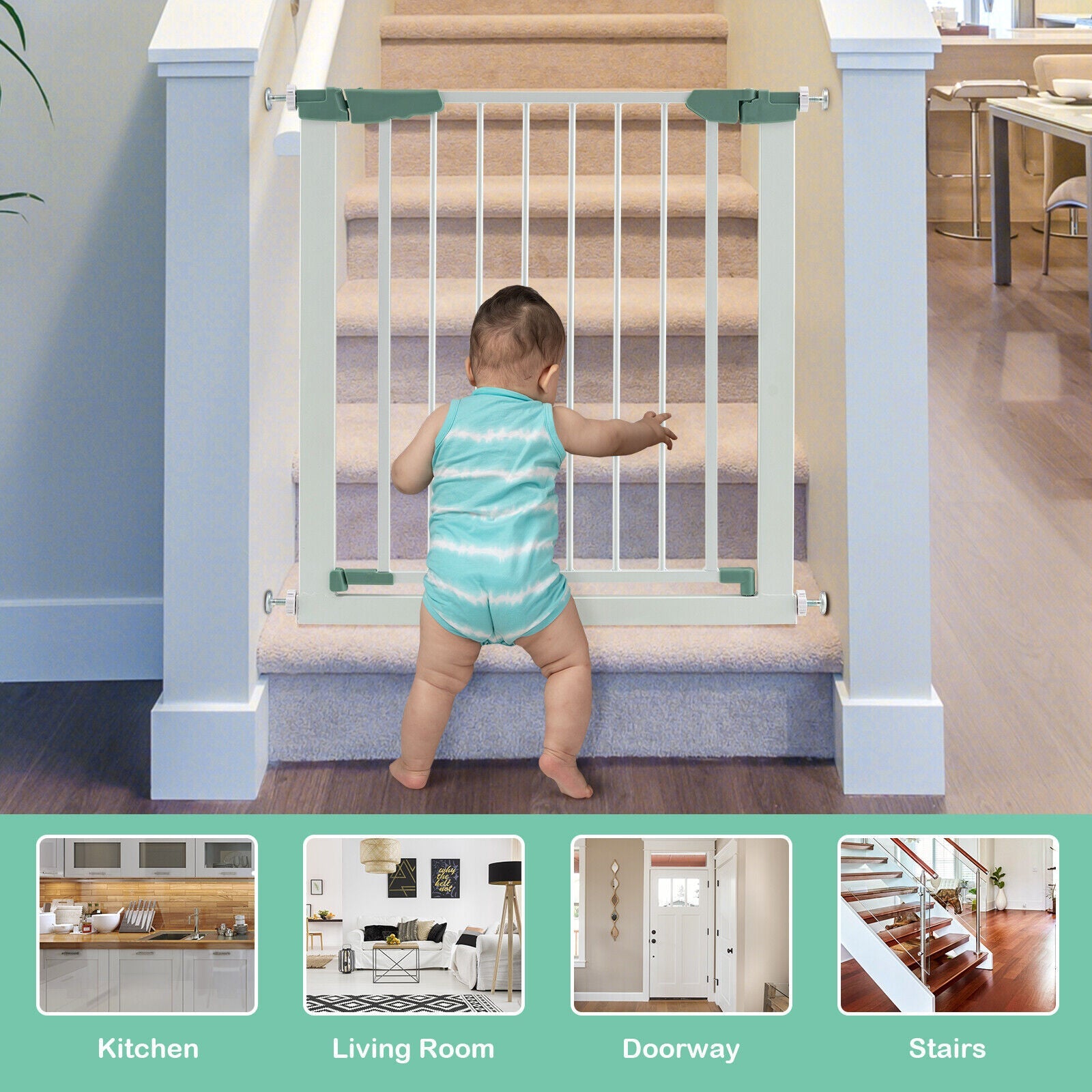 30-32.5 Inch Wide Safety Gate with 30 Inch Scientific Height