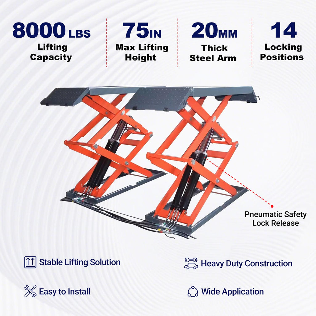 Katool AK-X95 8,000 Lbs Full Rise Scissor Lift