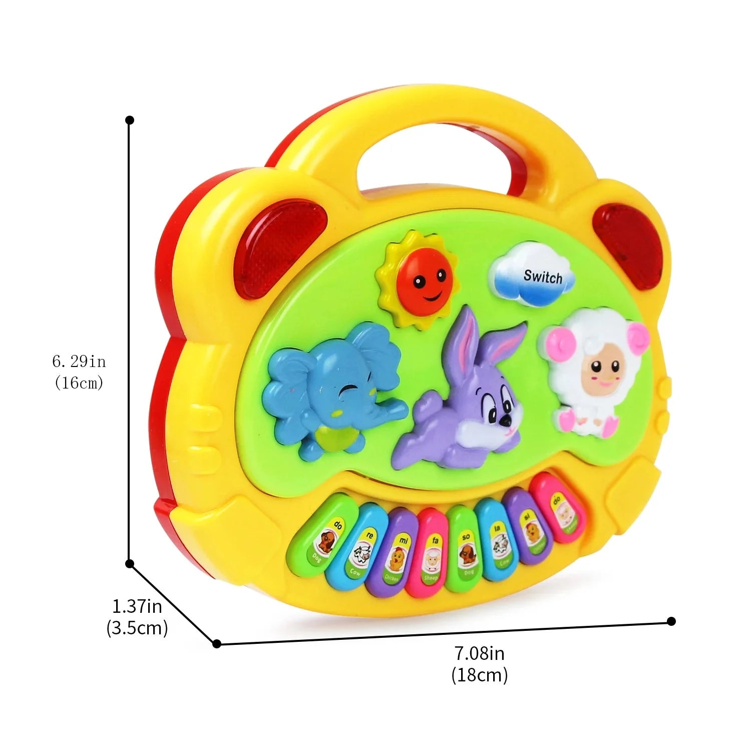 Kids Cartoon Piano Keyboard Toy | Educational Animal Sound Musical Instrument with Lights for Toddlers