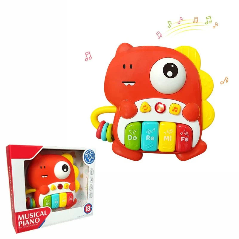 Kids Cartoon Piano Keyboard Toy | Educational Animal Sound Musical Instrument with Lights for Toddlers